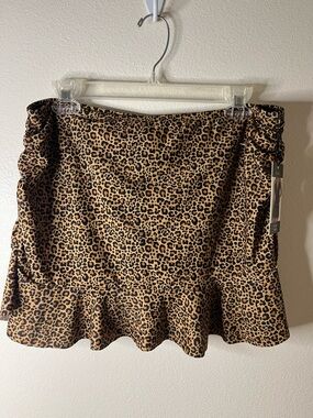 NWT Nicole Miller Animal Print Swim Skirt Large